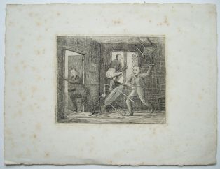 Scène de bagarre entre trois personnage à l'intérieur d'une habitation. (titre factice)