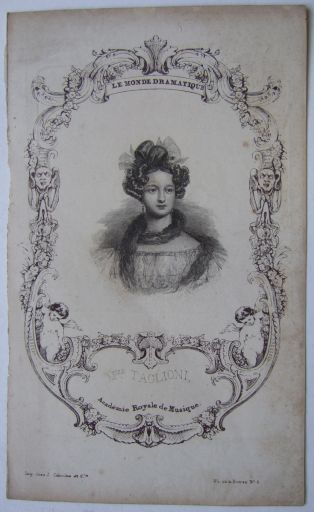 Mademoiselle Taglioni, académie royale de musique. (titre inscrit)