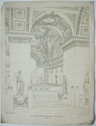 Vue perspective de la Salle de la Vénus au Musée Napoléon, au Louvre. (titre inscrit)