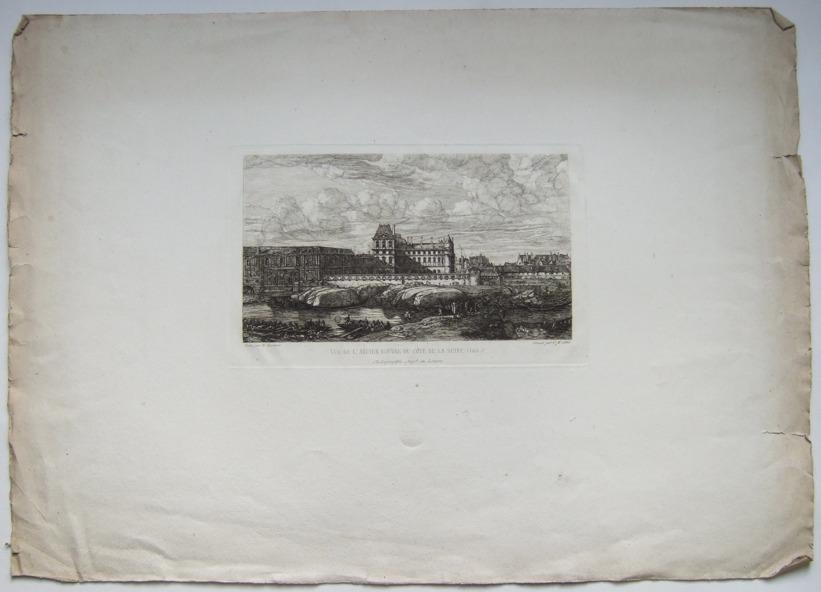 Vue de l'ancien Louvre du côté de la Seine (165..). (titre inscrit)