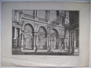 Scena D'invenzione e Disegno del Cavalier Bibiena rappresentante Cortili diversi reali. (titre inscrit)
