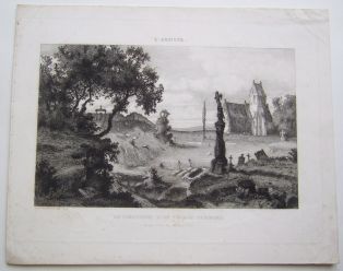 Cimetière d'un village normand. Paysage refusé au Salon de 1840. (titre inscrit)