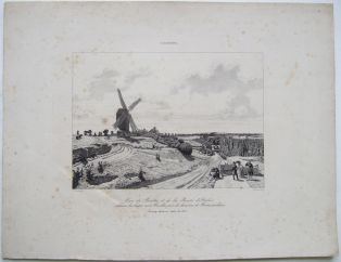Vue de Bicêtre et de la route d'Italie depuis la Butte aux Cailles près la barrière de Fontainebleau. (titre inscrit)