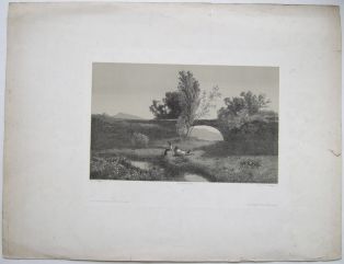 Jeune femme assise au bord d'un ruisseau. (titre factice)