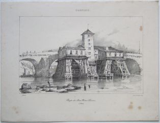 Pompe du Pont Notre-Dame à Paris. (titre inscrit)