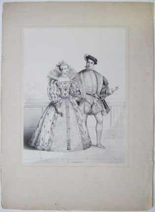 Couple d'aristocrates en tenue. (titre factice)
