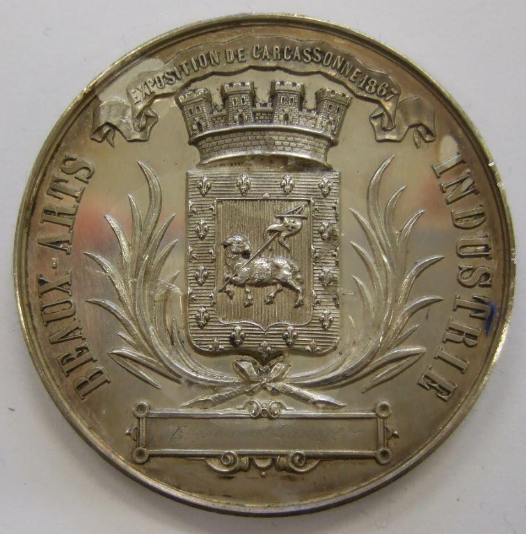 Médaille exposition Carcassone, 1867(titre factice)