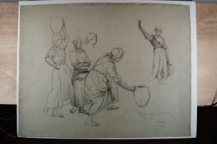 Etude pour le tableau du Salon de 1868 "Une source en Bretagne". (Titre inscrit)