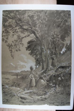 Carton pour le tableau n° 288 "Une source en Bretagne", Salon de 1868. (Titre inscrit)