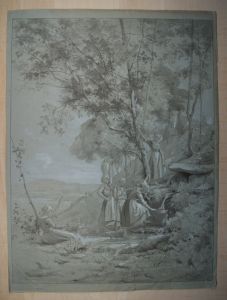 Première pensée du tableau n°288 “Une source en Bretagne” (Salon de 1868). (Titre inscrit)