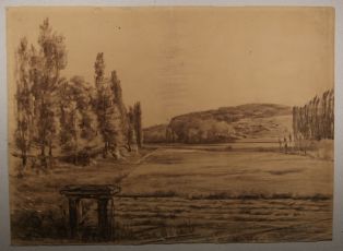 Entre Genillé et Montaigu près de Loches. (Titre inscrit) ; © Loches ; ©  Musée Lansyer