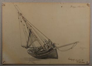 Barque échouée à Dieppe. (Titre inscrit) ; © Loches ; ©  Musée Lansyer