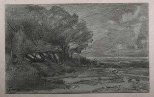 Première pensée pour le tableau du Salon n°43 (1864) “Pins maritimes soir”. (Titre inscrit)