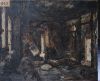 Intérieur de salon brulé dans les ruines de l’Opéra Comiq...
