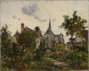Chapelle du Collège de Pont-Levoy (Loir et Cher) vue prise du vieux jardin de l’abbaye. ; © phot.F.Lauginie