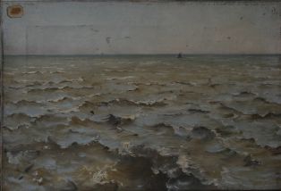Pleine mer par un vent d’est, de la Jetée de l’Est à Dunkerque.