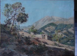 Maison ou cabane dans la montagne en vue du Berceau, près le chemin vieux de Castelar.