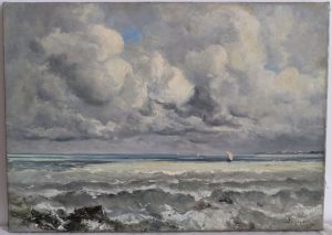 P.1893.438,
Emmanuel Lansyer,
Mer montante côte de Carolles,
1883,
peinture à l’huile sur toile ; © Clémence Fargues, Ville de Loches