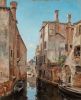 Venise, mur de cerment et vieilles maisons en briques au ...