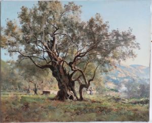 P.1893.87,
Emmanuel Lansyer,
Oliviers du Vallonnet près de Menton,
1893,
peinture à l’huile sur toile ; © Clémence Fargues, Ville de Loches