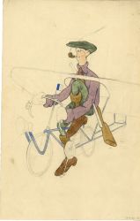 L'Aéro-cycliste chasseur
Crayon, aquarelle
1914
coll. MML