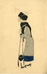 Femme à la toque de fourrure
Encre de Chine, aquarelle
entre 1912 et 1914
coll. MML
