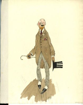 Caricature "L'homme à la jaquette marron" ; © Anthony Chatton