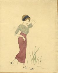 Femme à la jupe rose
Encre de Chine, aquarelle
entre 1912 et 1914
coll. MML