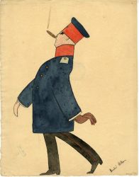 Officier allemand au cigare
Encre de Chine, aquarelle
vers 1908
coll. MML