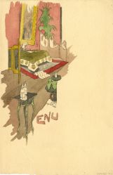 Illustration de menu
Encre de Chine, aquarelle
entre 1912 et 1914
coll. MML