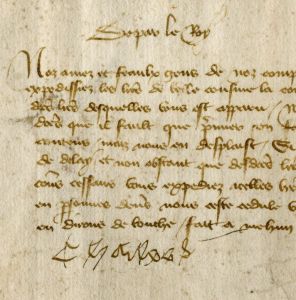 Signature du roi Charles VII.