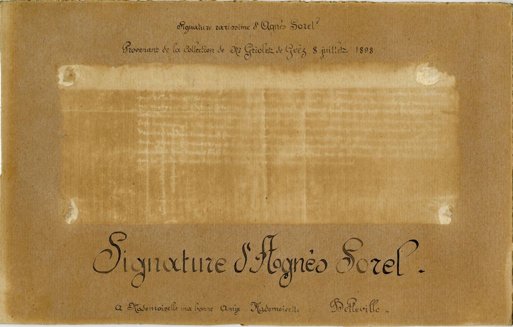 Lettre d'Agnès Sorel, dame de Beauté