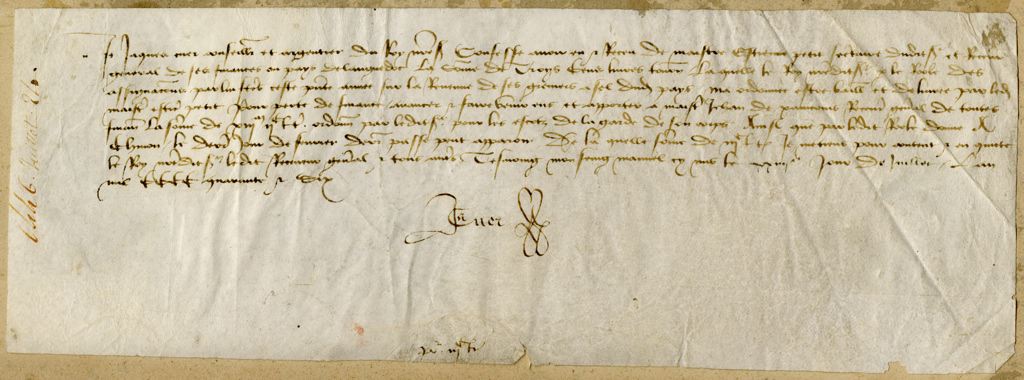 Lettre de Jacques Coeur, argentier du roi Charles VII