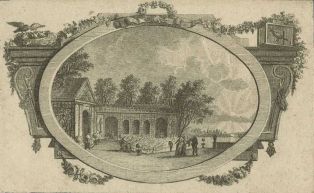 Vue d'un jardin du 18e siècle