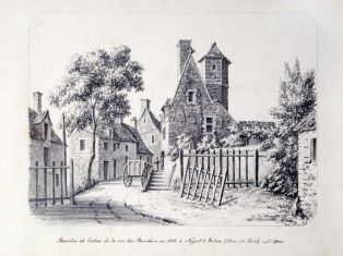 Barrière de l’octroi de la rue des Bouchers en 1853, à Nogent-le-Rotrou (Eure-et-Loir) (titre inscrit)