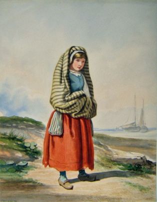 Paysanne des environs de Boulogne d’après Delacroix Auguste (titre inscrit)