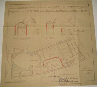 Plan de la reconstitution de l’atelier de Lubin au musée (1928) ; © Matthieu Dussauge