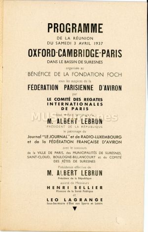 Oxford - Paris - Cambrige au bénéfice de la Fondation Foch (Titre fictif)