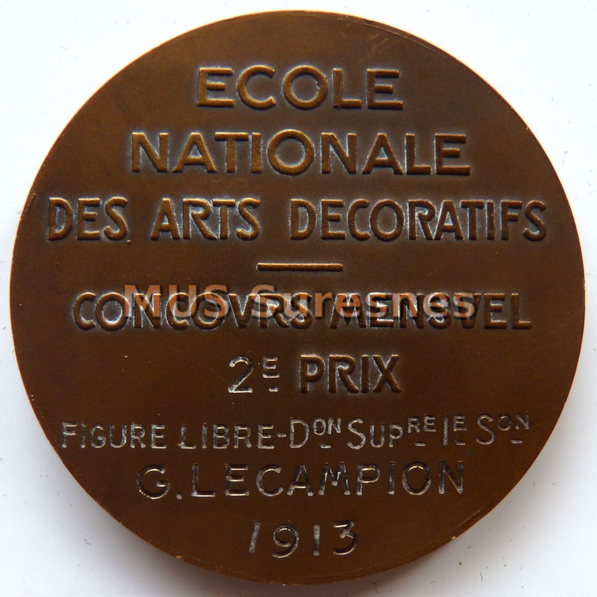 Ecole Nationale des Arts Décoratifs - Concours Mensuel 2e prix - figure libre - G. Lecampion 1913