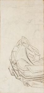 Apôtre agenouillé avec à ses pieds un donateur en armure en prière (recto) # Étude de draperie (verso) ; © Christian KEMPF ; © Musée Unterlinden