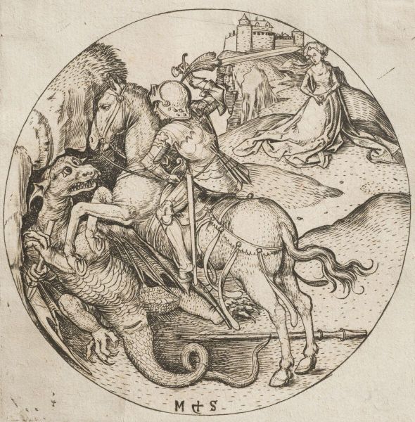 Saint Georges combattant le dragon (médaillon)