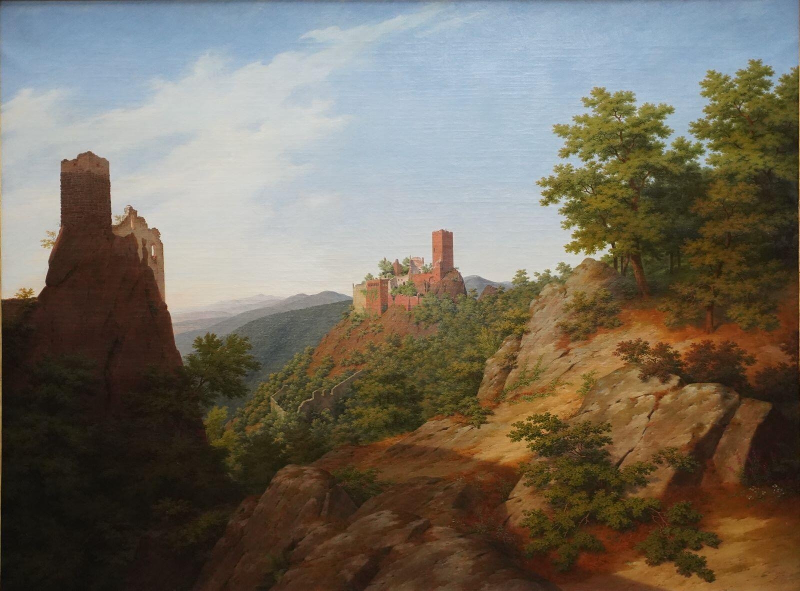 Paysage avec les châteaux du Girsberg et de Saint-Ulrich
