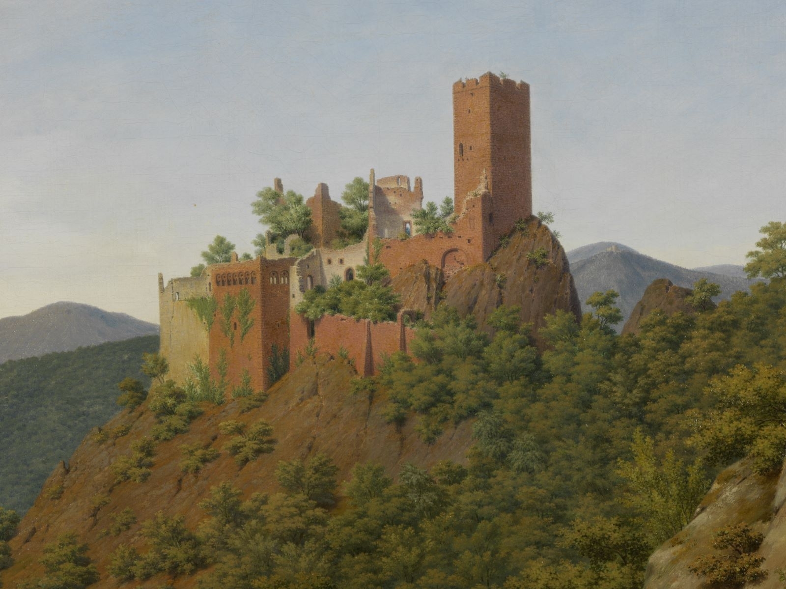 Paysage avec les châteaux du Girsberg et de Saint-Ulrich