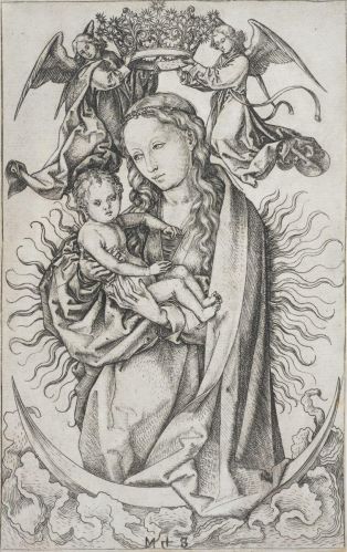Vierge à l'Enfant couronnée par deux anges