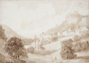 Paysage avec vue de la ville de Ferrette (titre moderne) ; Ville de Ferrette (titre inscrit)