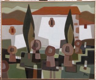 tableau ; L'église basque II