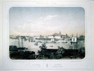 lithographie ; Bayonne, vue prise de la Citadelle