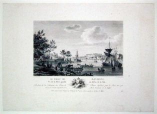 Le port de Bayonne vu de la rive gauche au defsus de la Ville
