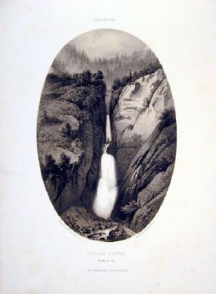 lithographie ; Souvenirs des Pyrénées par Gorse Cascade d'Enfer (vallée du Lys)
