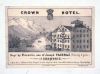 lithographie ; Crown Hotel at Chamonix Souvenir de voyage...